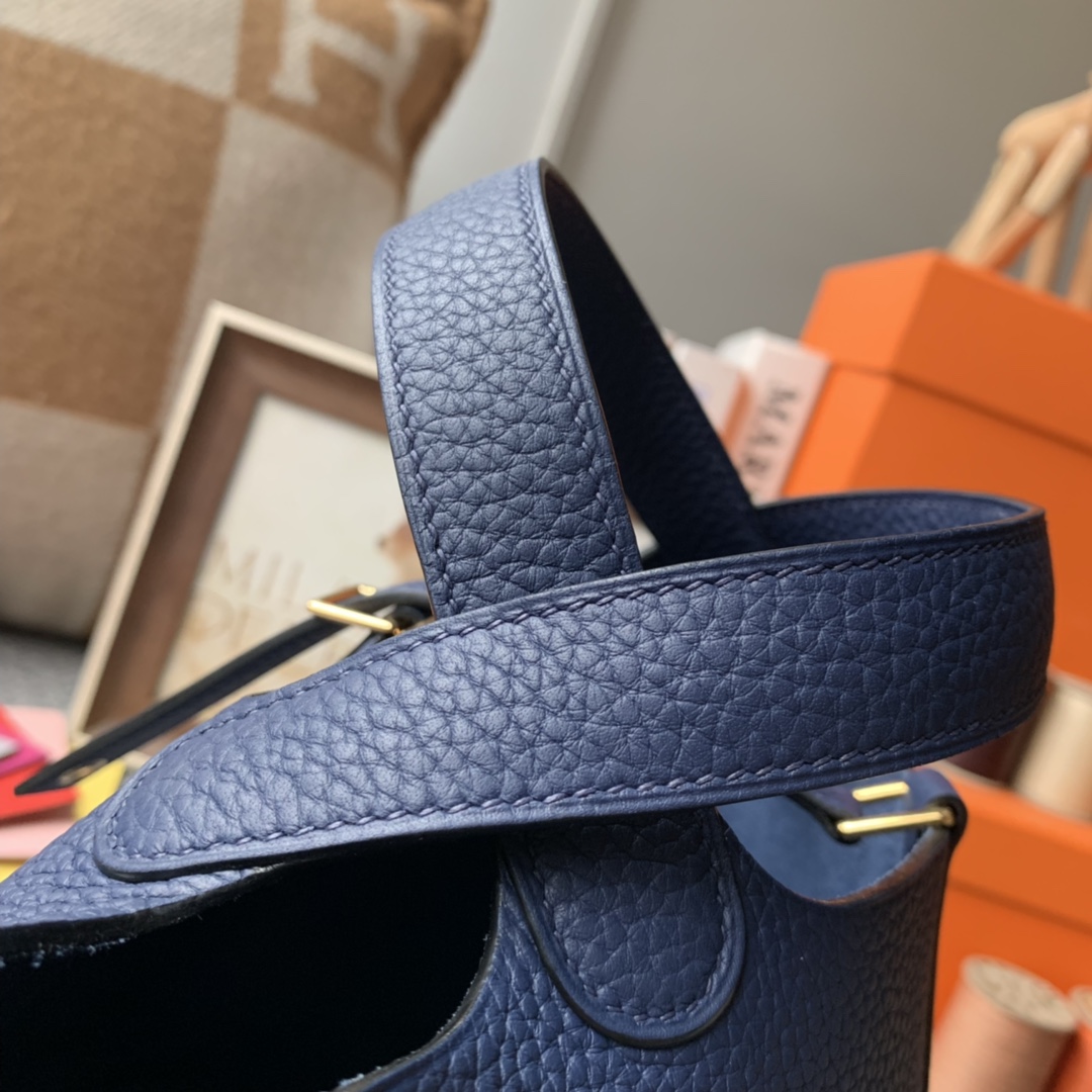 에르메스 피코탄18 블루드프루쎄 금장 끌레망스 가죽